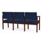 Lesro 3 Seat Tandem Seating W/ No Center Arms, 65 in W 26 in L 31.5 in H, Lenox Series LW3101 - alternate 2